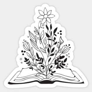 Flower Book, I love reading, Reading, Library, Book worm, Read books, Fantasy reading Sticker